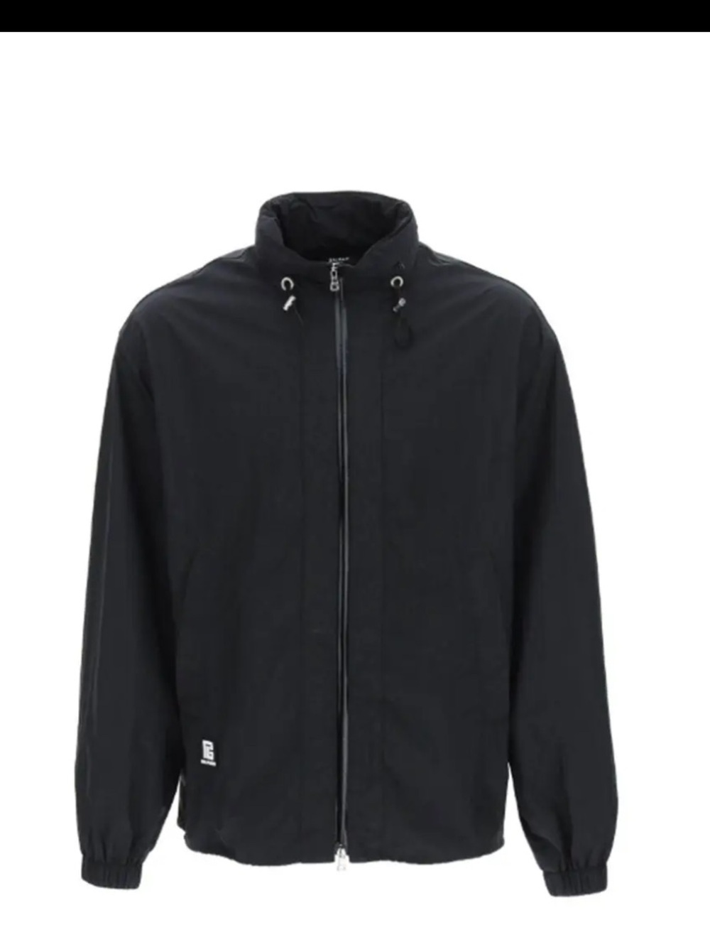 Balmain Men's Black Zipper Windbreaker Jacket size 50 | US Size 40 | Large